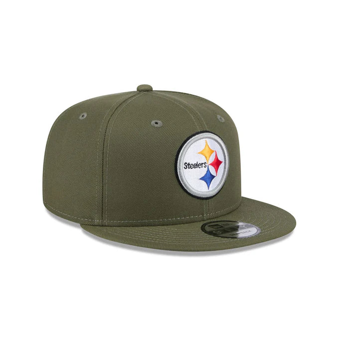 New Era Men's Pittsburgh Steelers 9FIFTY Snapback Hat-Olive Green