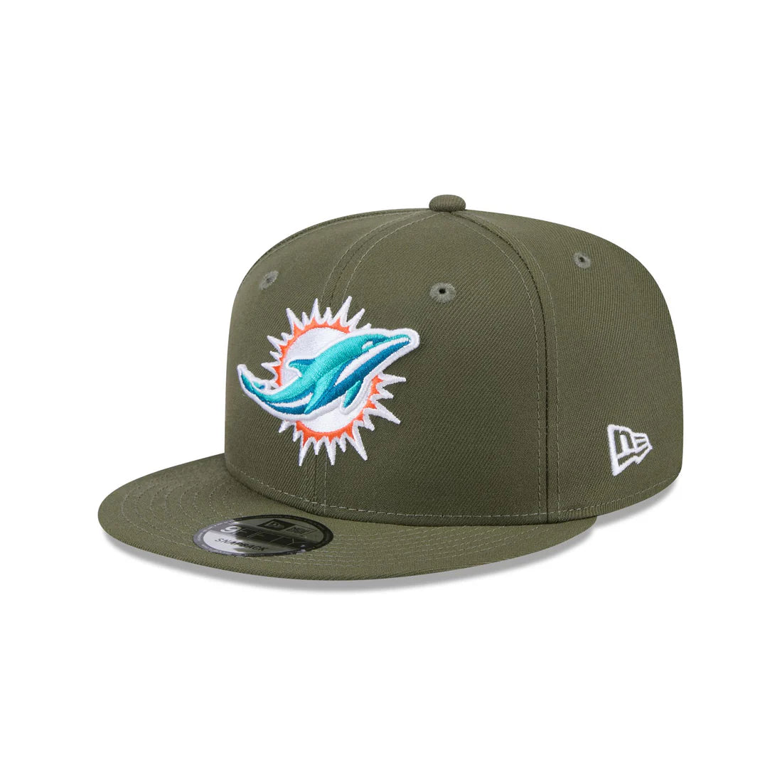 New Era Men's Miami Dolphins 9FIFTY Snapback Hat-Olive Green