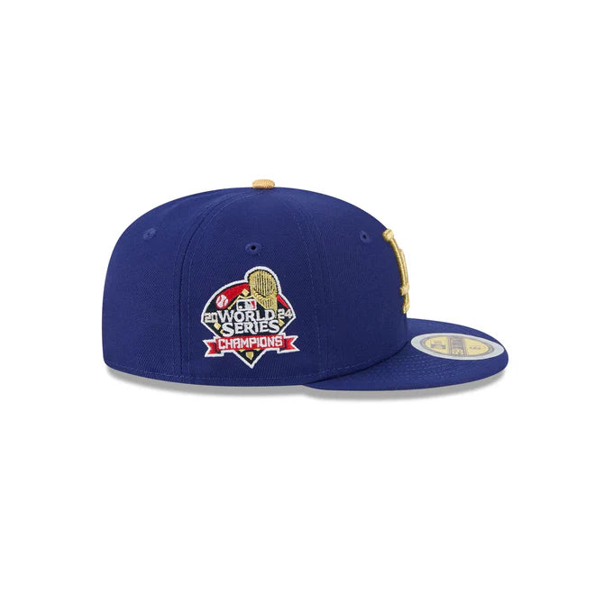 New Era Kids Los Angeles Dodgers 2024 World Series Side Patch 59FIFTY Fitted Hat - Royal/Gold