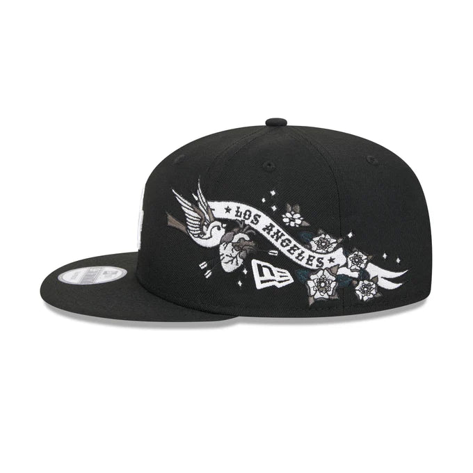 New Era Los Angeles Dodgers City Art 9FIFTY Snapback Adjustable Hat-Black/White