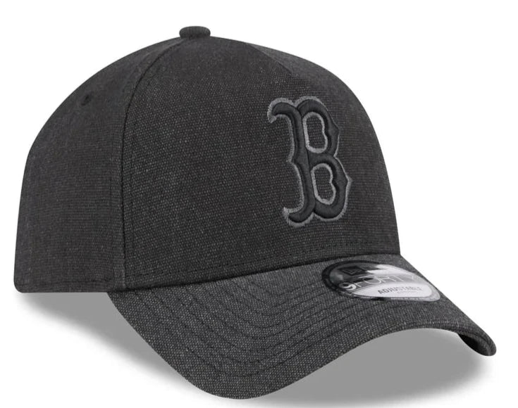 New Era Boston Red Sox Logo Essentials A Frame 9FORTY Adjustable Hat-Charcoal Black