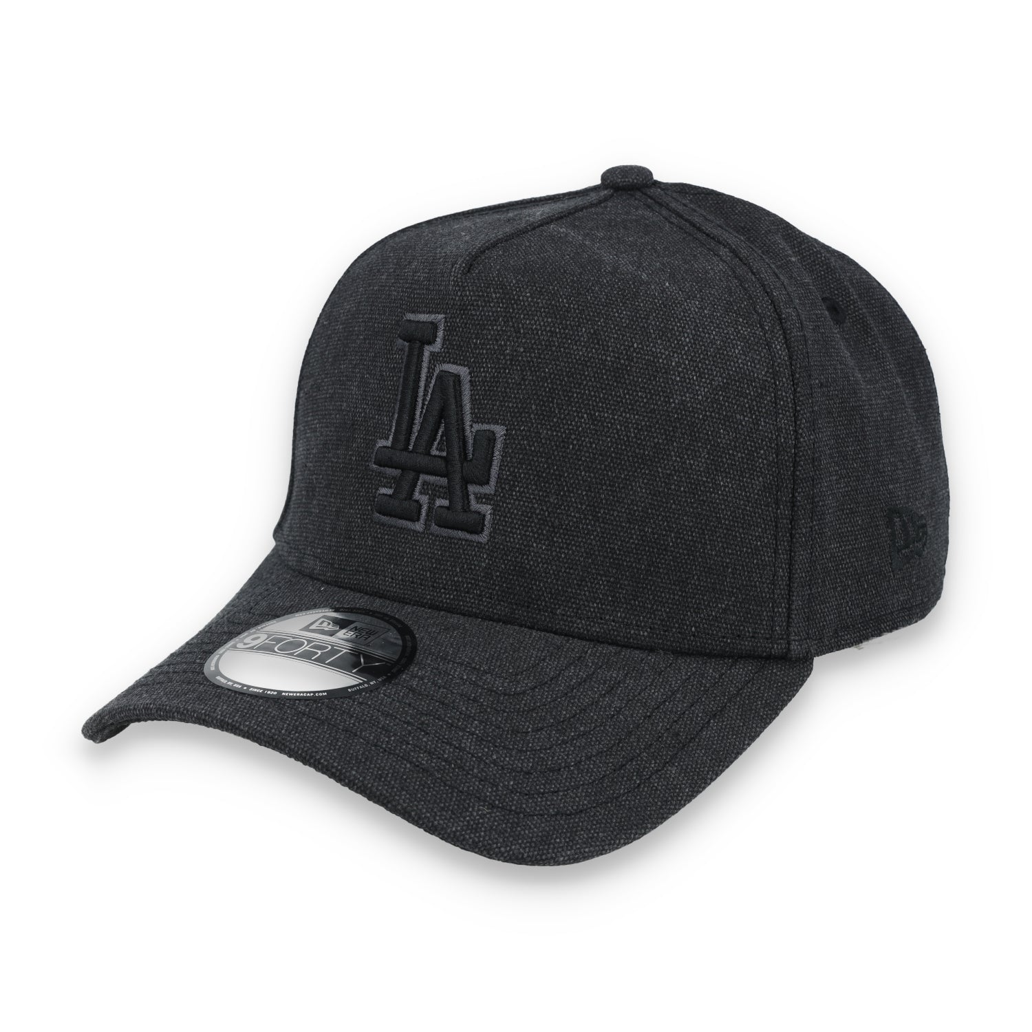 New Era Los Angeles Dodgers Logo Essentials A Frame 9FORTY Adjustable Hat-Charcoal Black