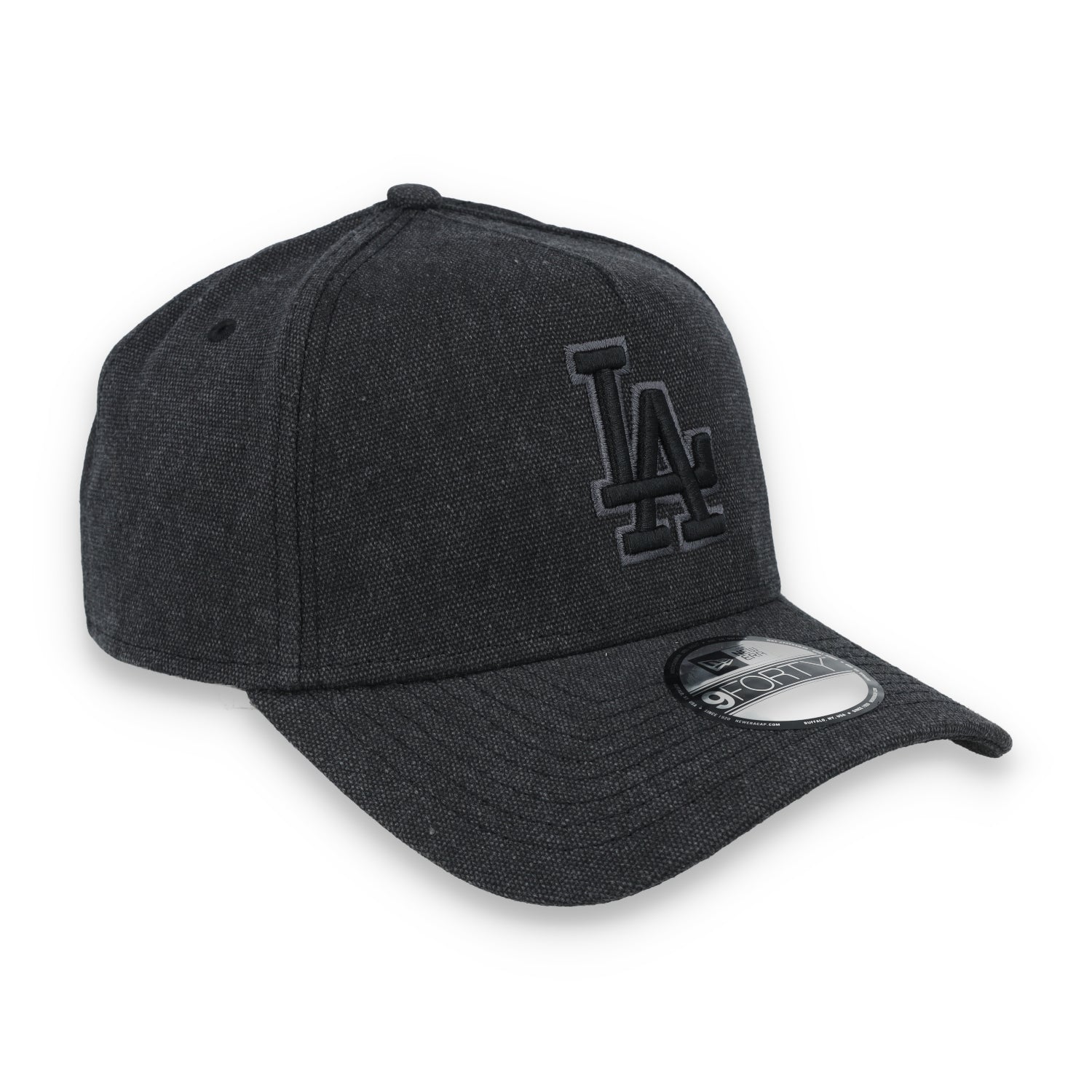 New Era Los Angeles Dodgers Logo Essentials A Frame 9FORTY Adjustable Hat-Charcoal Black