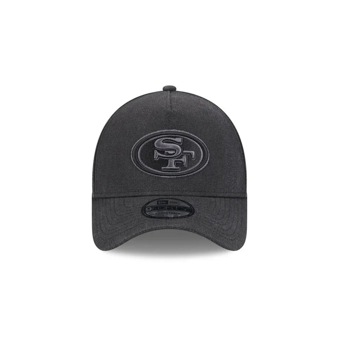 New Era San Francisco 49ers Logo Essentials A Frame 9FORTY Adjustable Hat-Charcoal Black