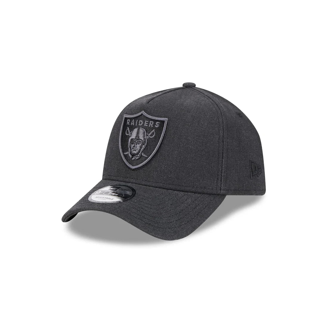 New Era Las Vegas Raiders Logo Essentials A Frame 9FORTY Adjustable Hat-Charcoal Black