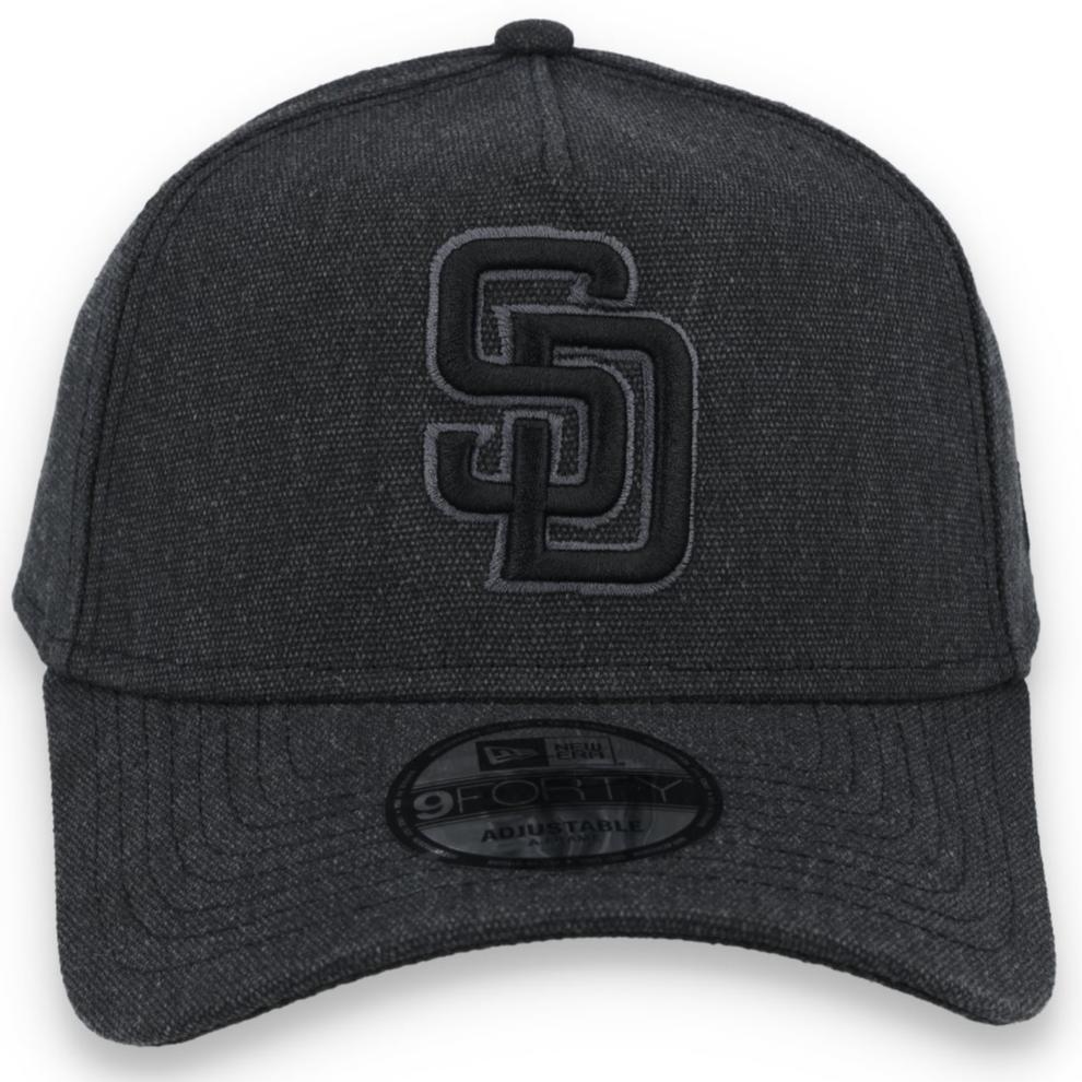 New Era San Diego Padres Logo Essentials A Frame 9FORTY Adjustable Hat-Charcoal Black