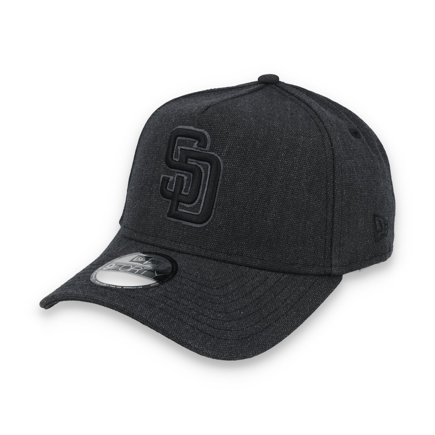 New Era San Diego Padres Logo Essentials A Frame 9FORTY Adjustable Hat-Charcoal Black