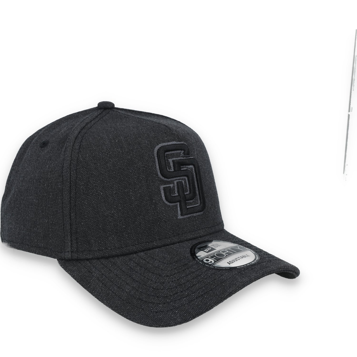 New Era San Diego Padres Logo Essentials A Frame 9FORTY Adjustable Hat-Charcoal Black