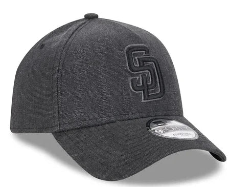 New Era San Diego Padres Logo Essentials A Frame 9FORTY Adjustable Hat-Charcoal Black