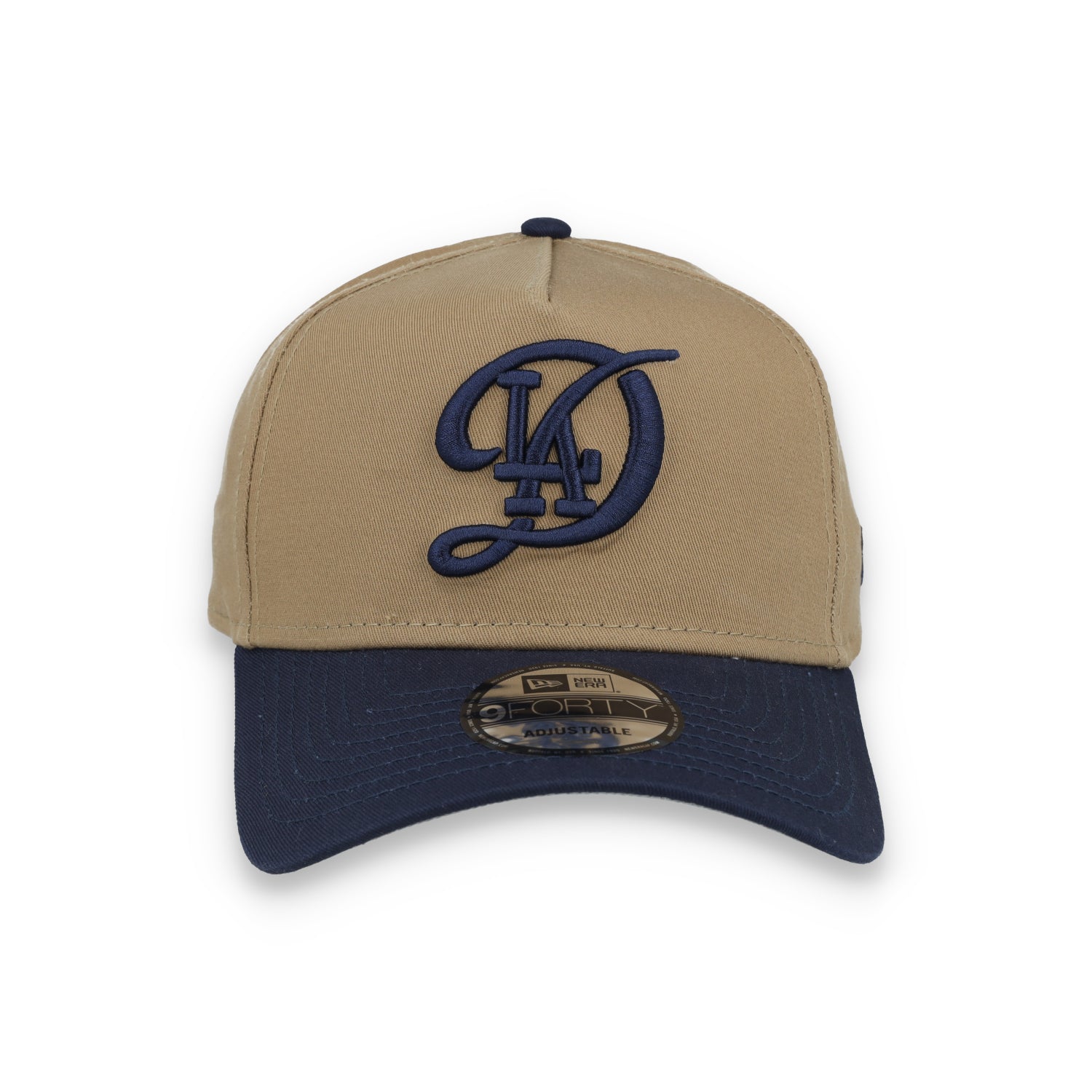 New Era Los Angeles Dodgers A Frame 9FORTY Adjustable Hat-Khaki/Navy