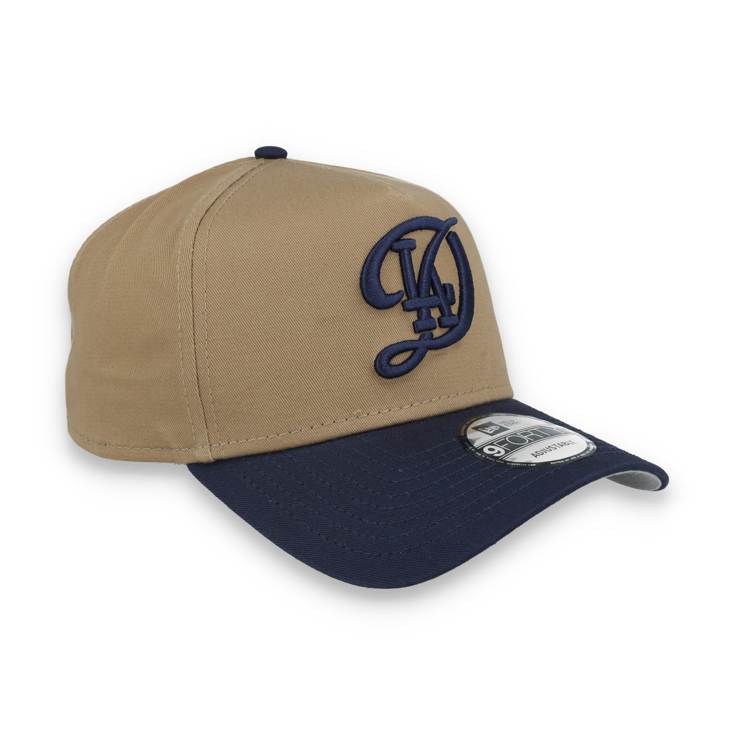 New Era Los Angeles Dodgers A Frame 9FORTY Adjustable Hat-Khaki/Navy