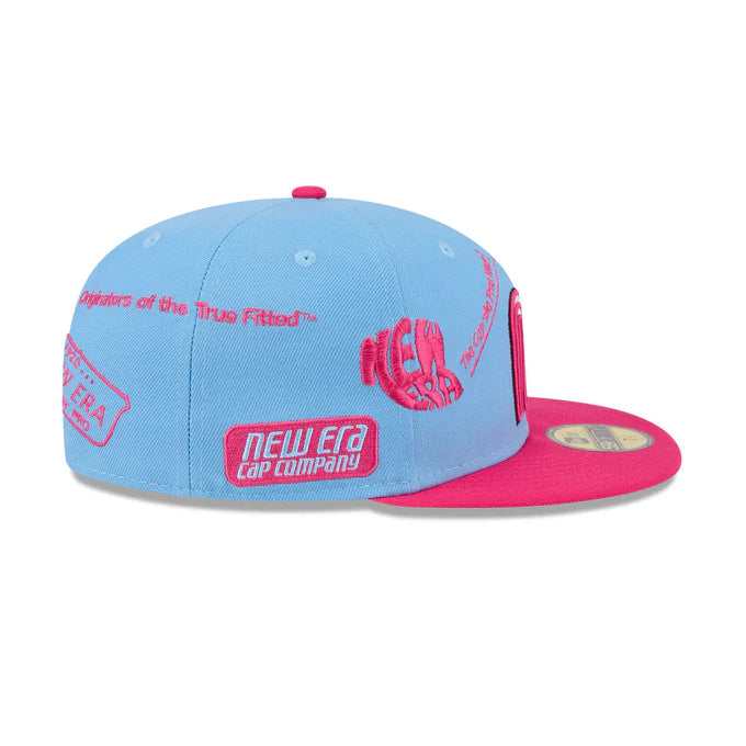 New Era Mexico Anniversary Logos 59FIFTY Fitted Hat-Sky Blue/Pink