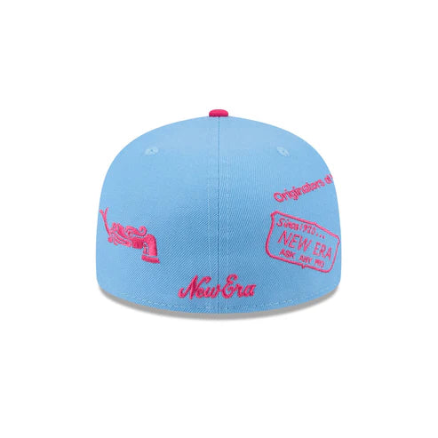 New Era Mexico Anniversary Logos 59FIFTY Fitted Hat-Sky Blue/Pink