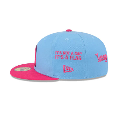 New Era Mexico Anniversary Logos 59FIFTY Fitted Hat-Sky Blue/Pink