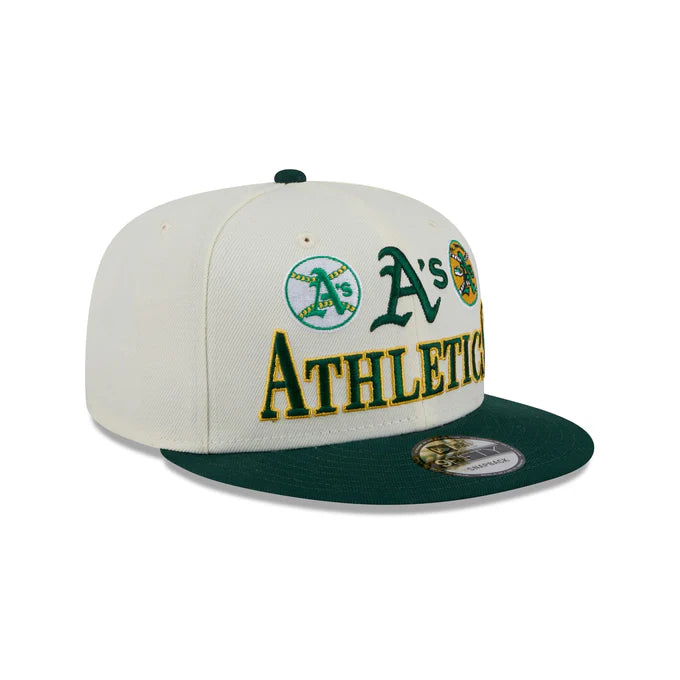 New Era Oakland Athletics Multi Logo Archive 9FIFTY Snapback Hat - Cream