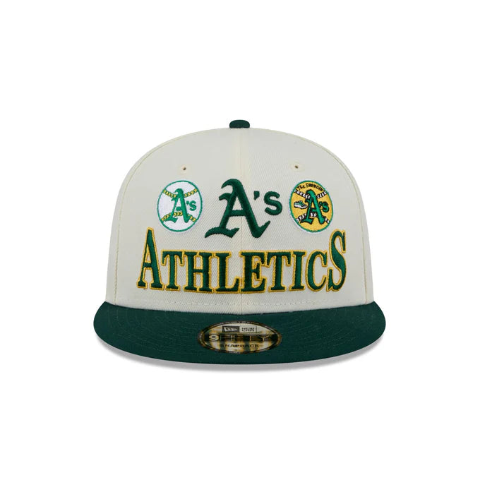 New Era Oakland Athletics Multi Logo Archive 9FIFTY Snapback Hat - Cream