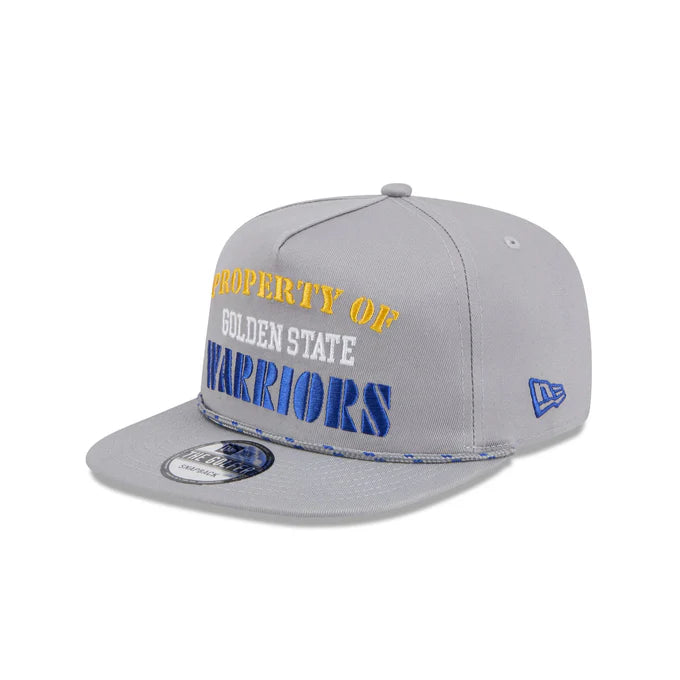 New Era Golden State Warriors Vintage Gray Rope Golfer Snapback Hat-Gray
