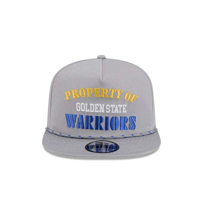 New Era Golden State Warriors Vintage Gray Rope Golfer Snapback Hat-Gray