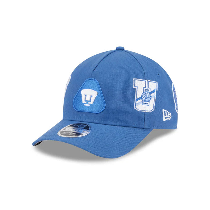 New Era Pumas UNAM All League 9FORTY M-Crown A-Frame Adjustable Hat-Indigo