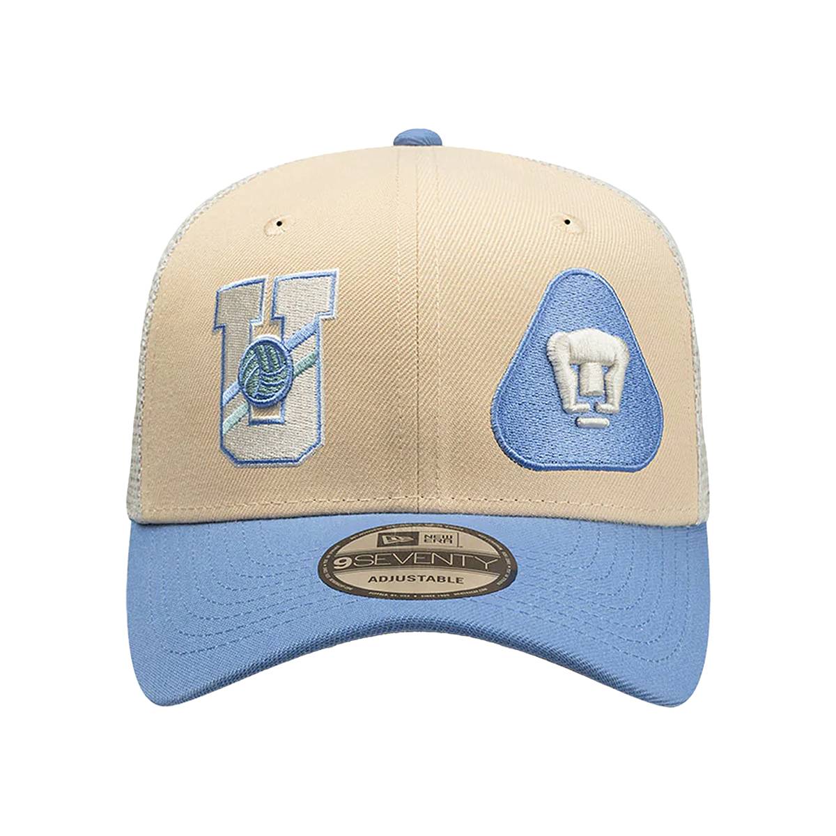 New Era Pumas 9Seventy Truckers Snapback Hat-Khaki/Baby Blue