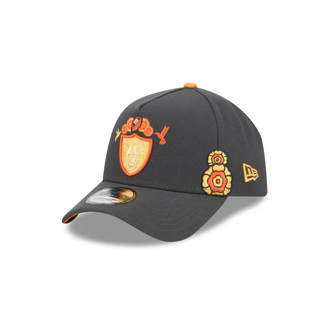 New Era Las Vegas Raiders Day Of the Dead 9FORTY A-Frame Adjustable Hat-Graphite