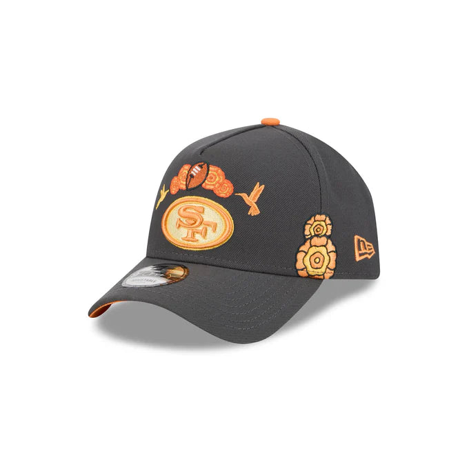New Era San Francisco 49ers Day Of the Dead 9FORTY A-Frame Adjustable Hat-Graphite