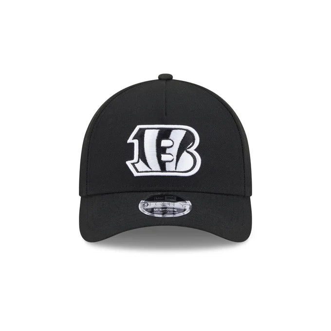 New Era Cincinnati Bengals M-Crown A-FRAME 9FORTY Adjustable Hat-Black/White