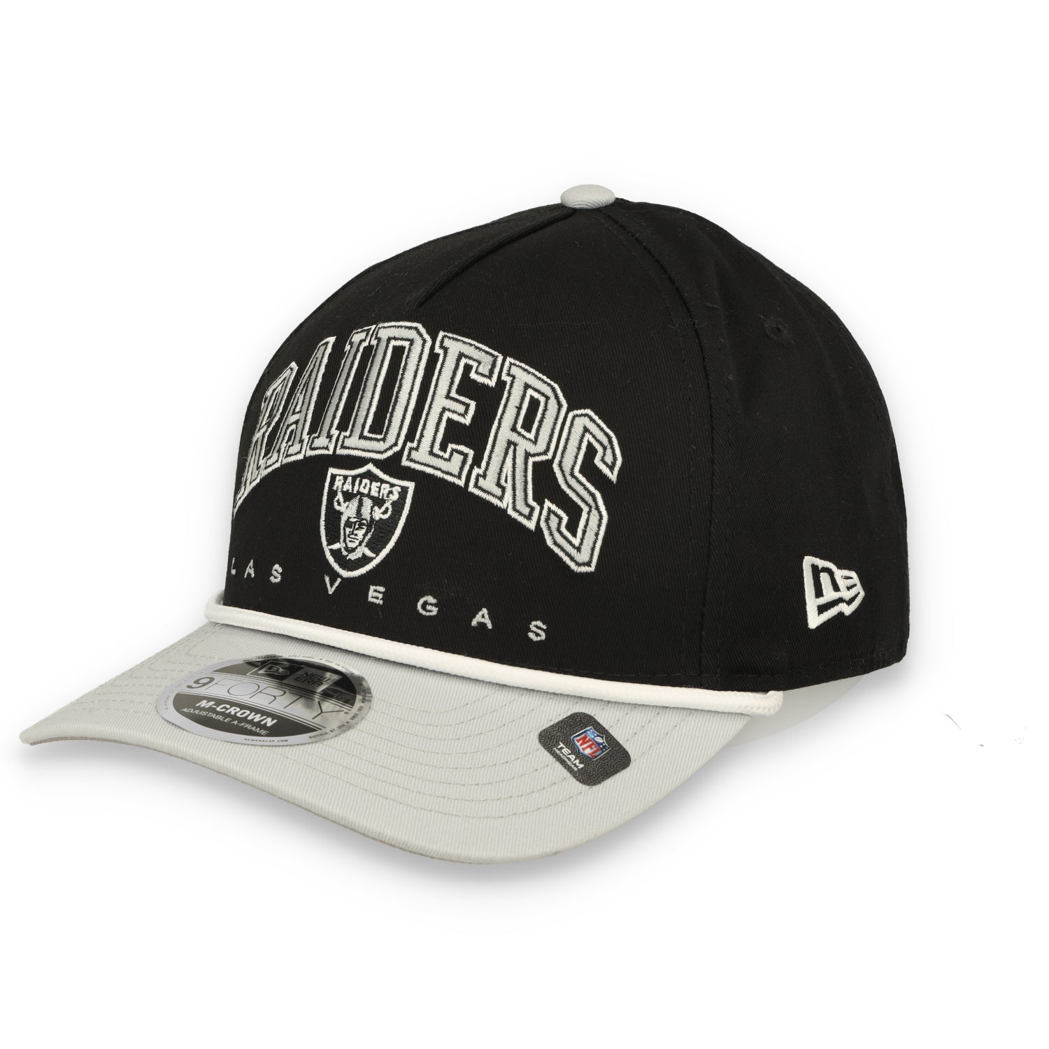 New Era Las Vegas Raiders Arch M-Crown 9FORTY A-Frame  Adjustable Hat-Black/Grey