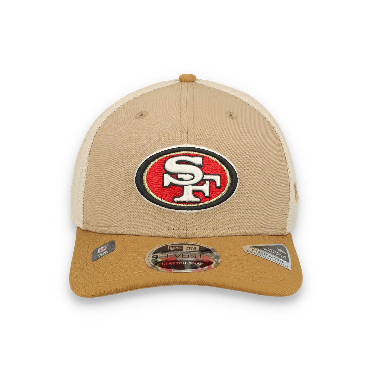 New Era San Francisco 49ers 2Tone 9SEVENTY Trucker Stretch-Snap Hat-Brown/Beige