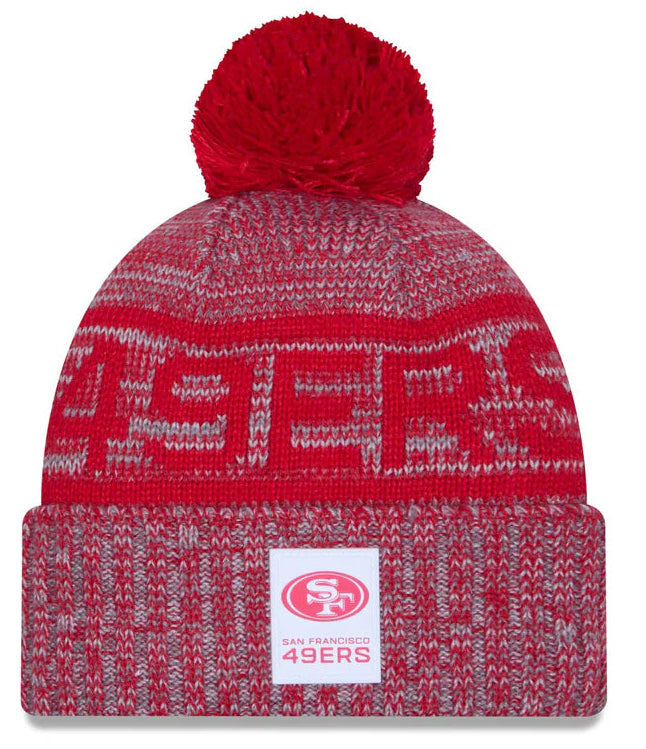 New Era San Francisco 49ers 2025 Cold Weather Cuffed Knit Hat With Pom- Scarlet