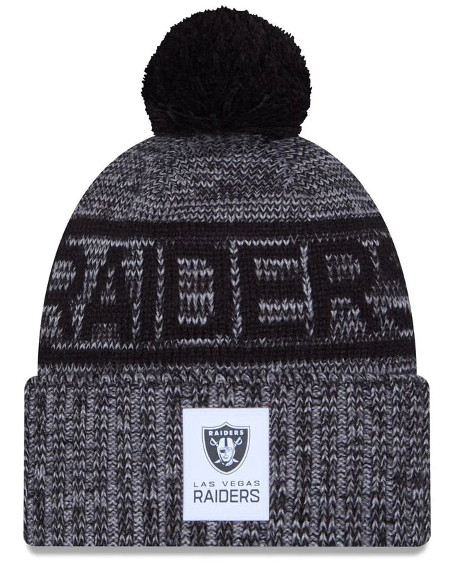 New Era Las Vegas Raiders 2025 Cold Weather Cuffed Knit Hat With Pom- Black