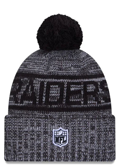 New Era Las Vegas Raiders 2025 Cold Weather Cuffed Knit Hat With Pom- Black