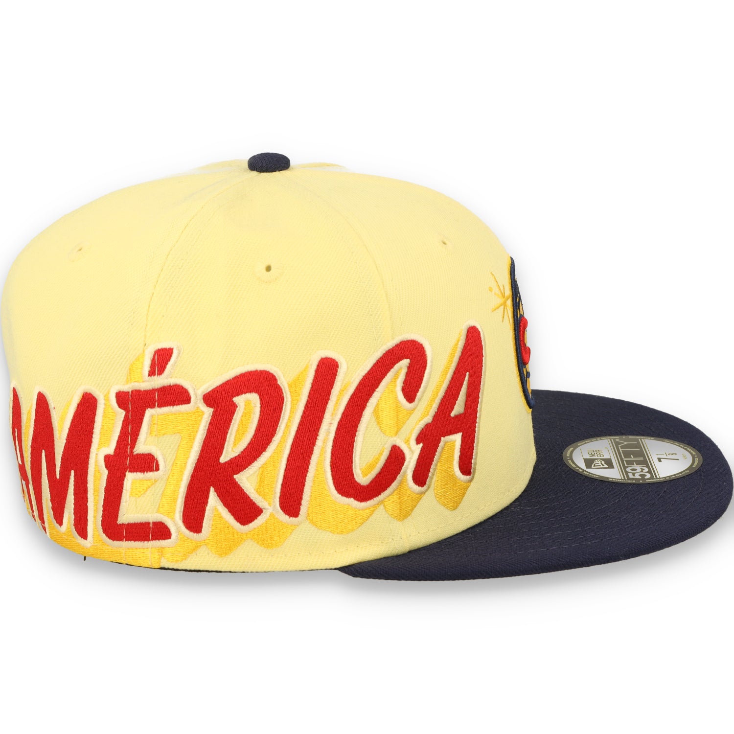 NEW ERA CLUB AMERICA OFFICIAL FITTED 59FIFTY AMERICA SIDEPATCH -YELLOW/ROYAL
