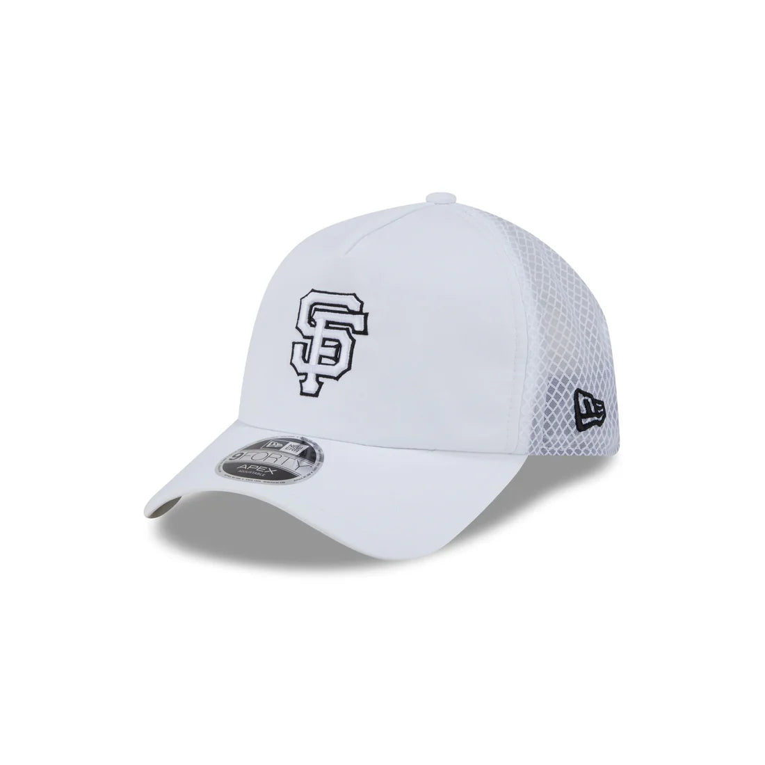 New Era San Francisco Giants 2026 Batting Practice White 9FORTY APEX Trucker Snapback Hat