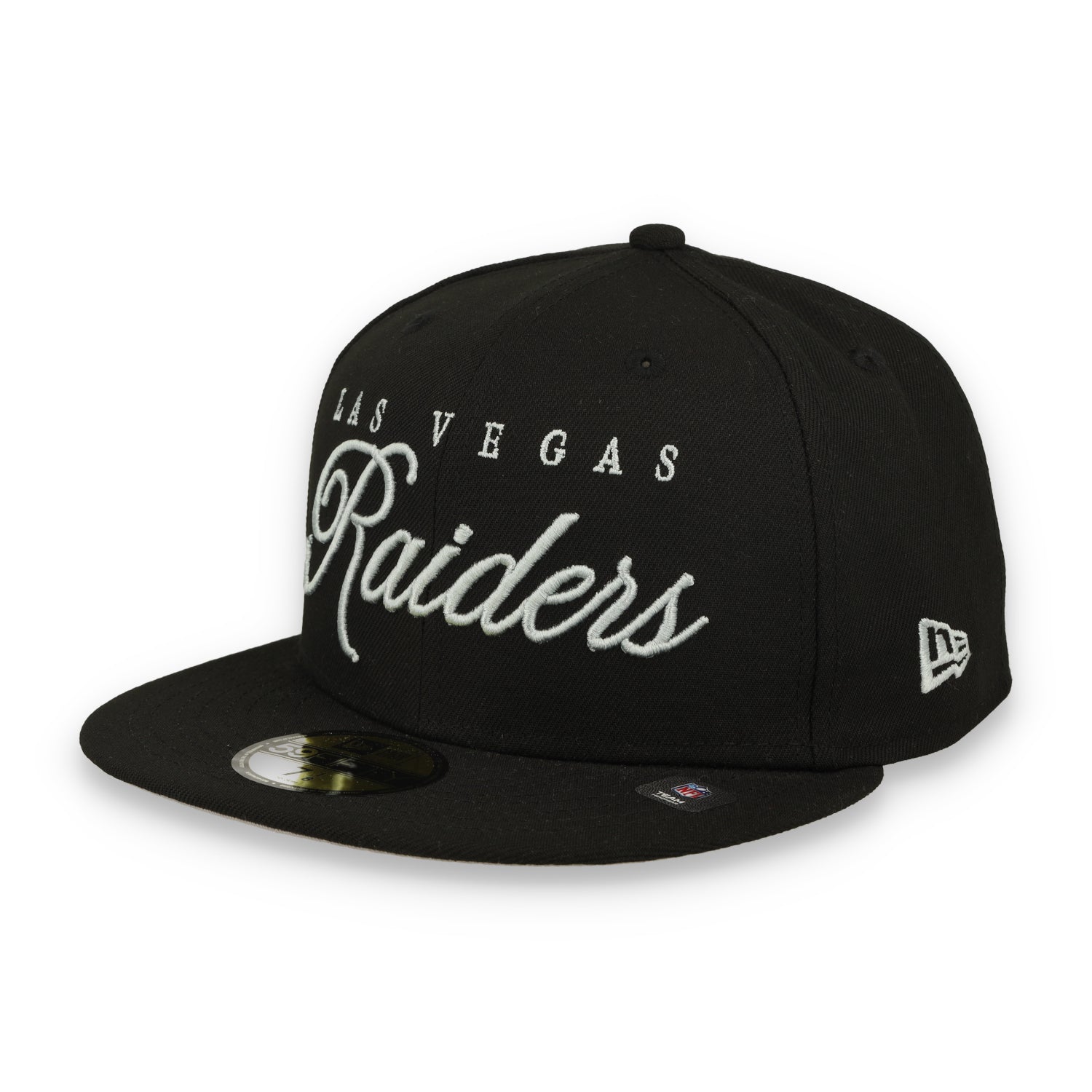 New Era Las Vegas Raiders Scripted 59FIFTY Fitted Hat-Black/Black