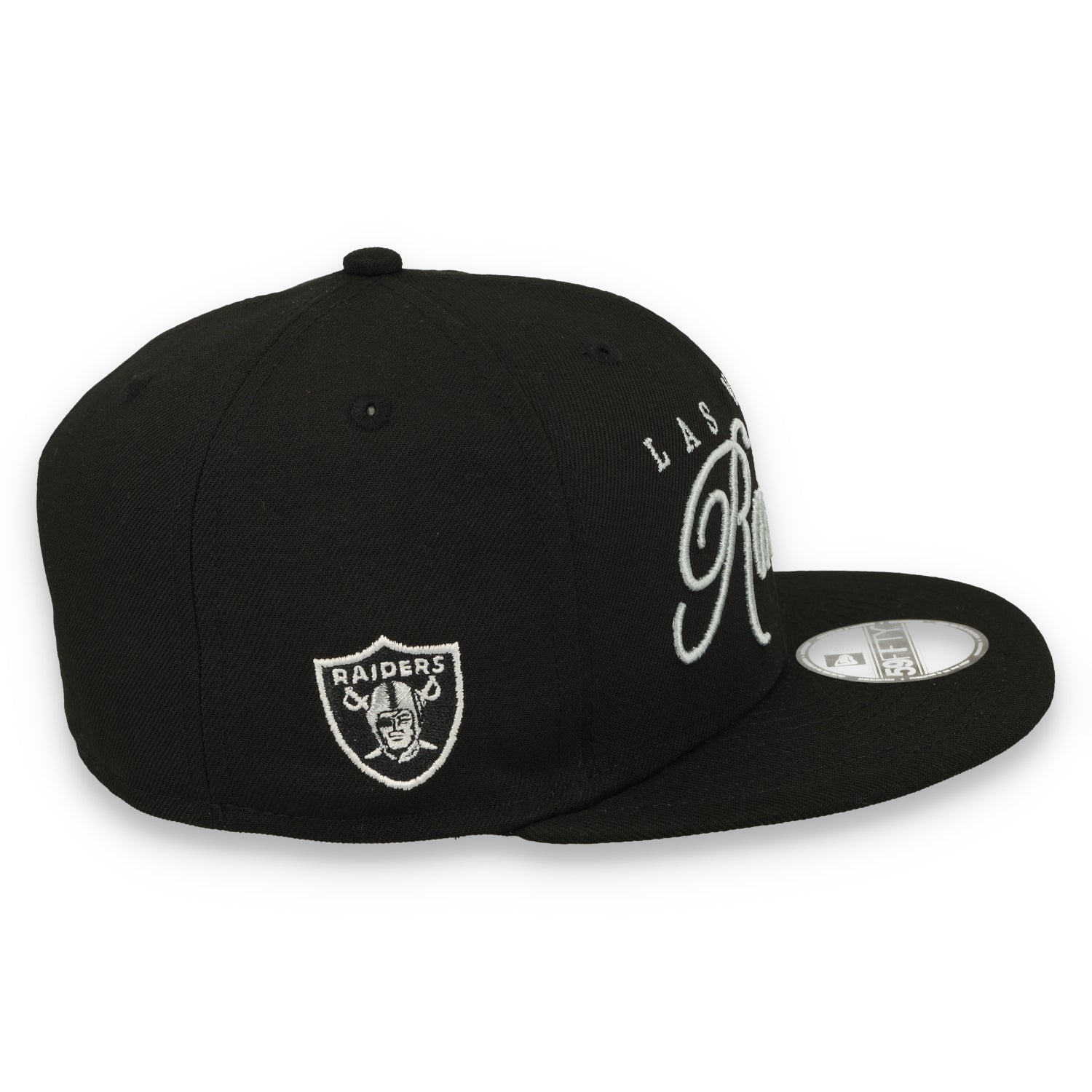 New Era Las Vegas Raiders Scripted 59FIFTY Fitted Hat-Black/Black