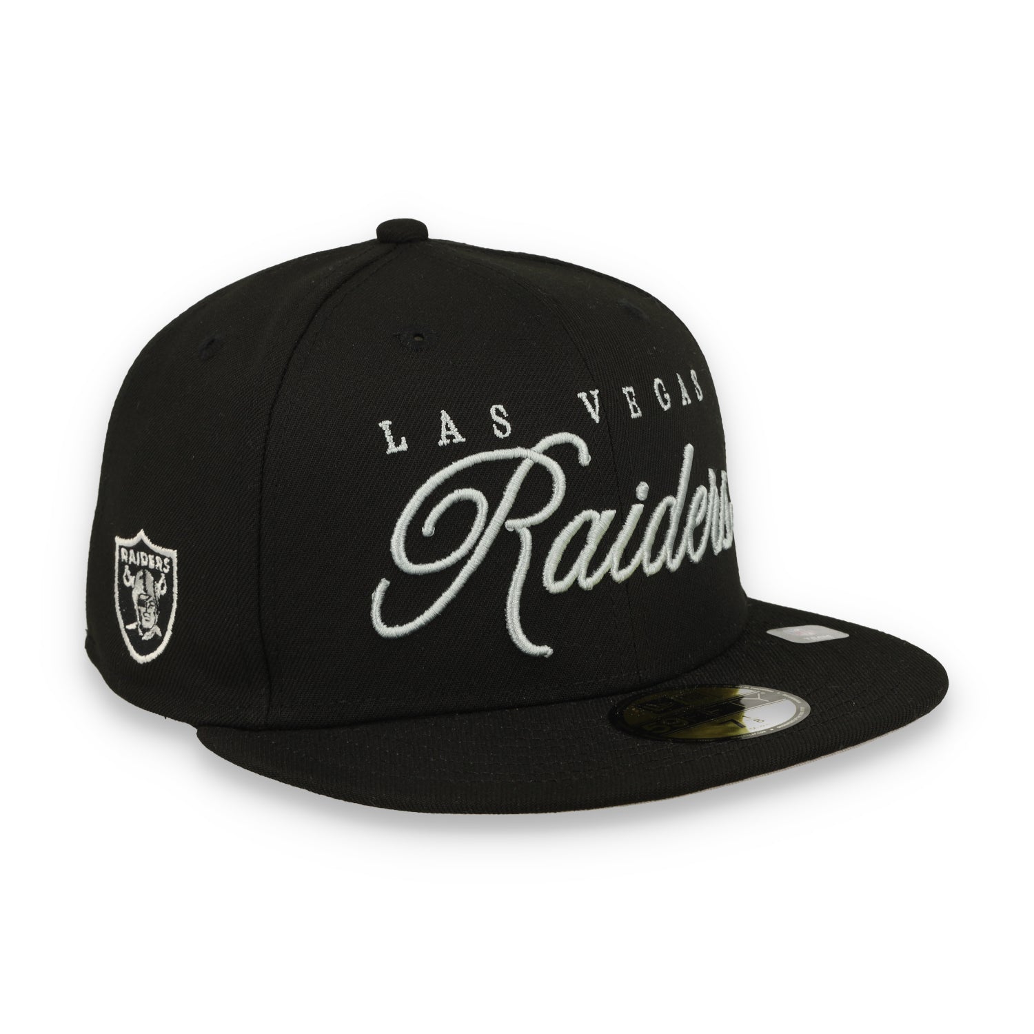 New Era Las Vegas Raiders Scripted 59FIFTY Fitted Hat-Black/Black