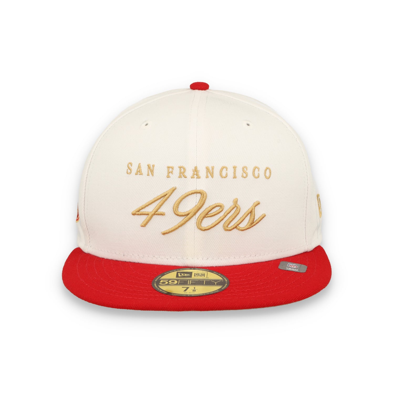 New Era San Francisco 49ers Scripted 59FIFTY Fitted Hat-White/Red