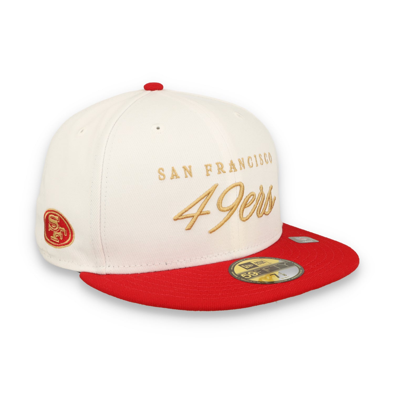 New Era San Francisco 49ers Scripted 59FIFTY Fitted Hat-White/Red