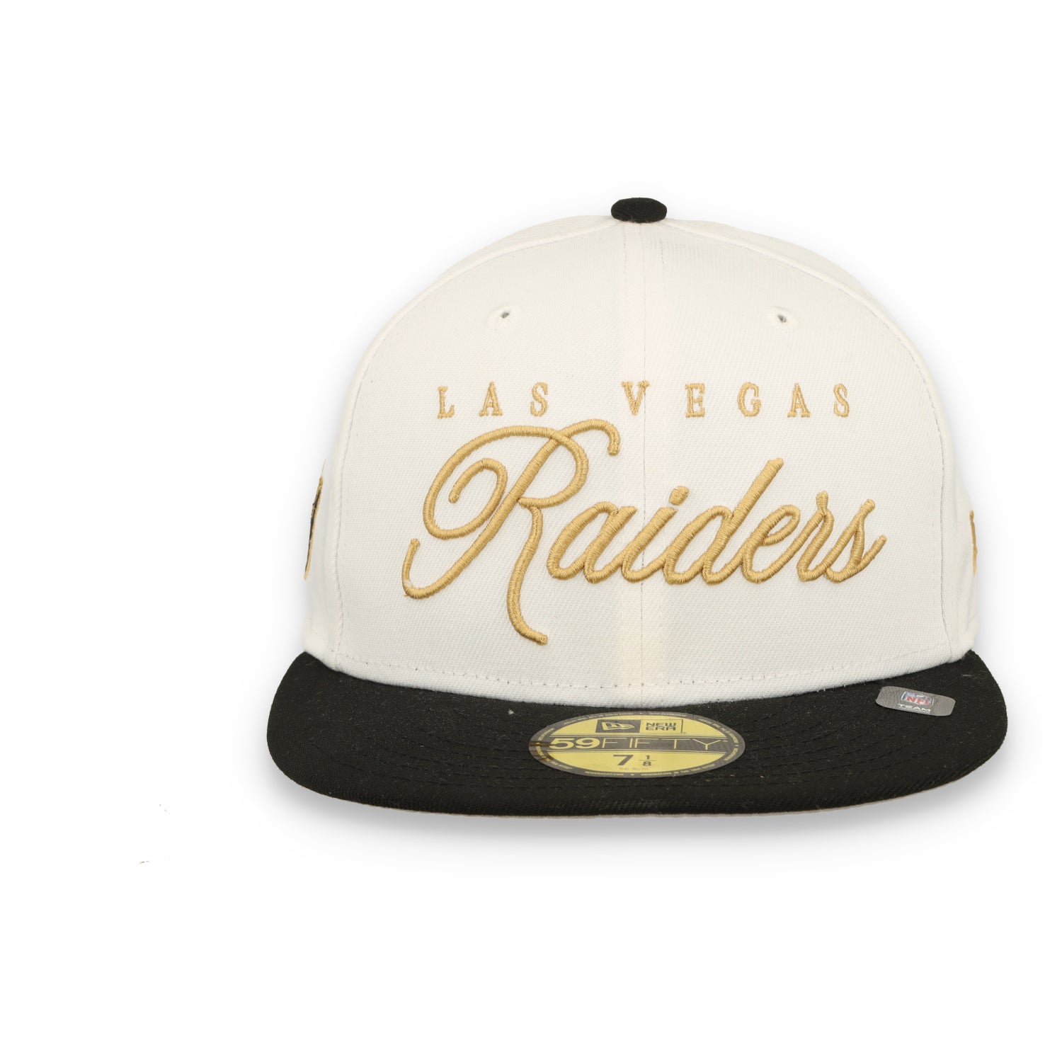 New Era Las Vegas Raiders Scripted 59FIFTY Fitted Hat-White/Black