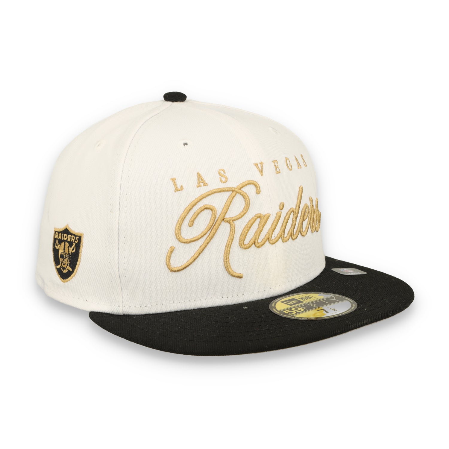 New Era Las Vegas Raiders Scripted 59FIFTY Fitted Hat-White/Black