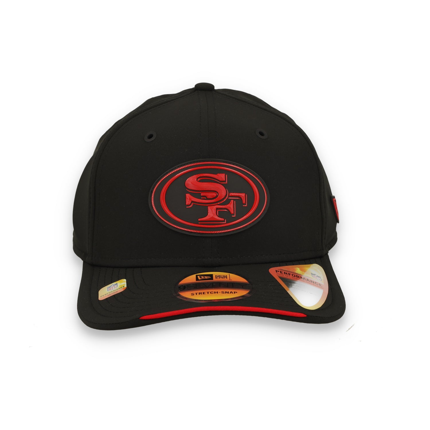 New Era San Francisco 49ers On-Field Performance 9SEVENTY Stretch -Snap Adjustable Hat-Black/Red