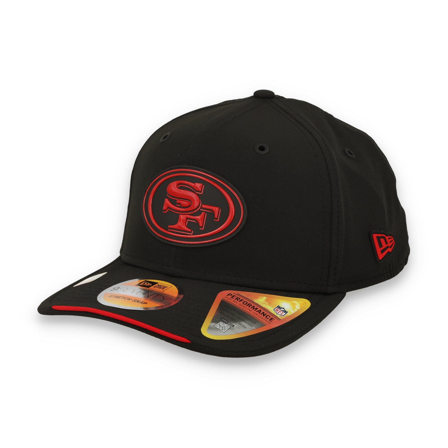 New Era San Francisco 49ers On-Field Performance 9SEVENTY Stretch -Snap Adjustable Hat-Black/Red