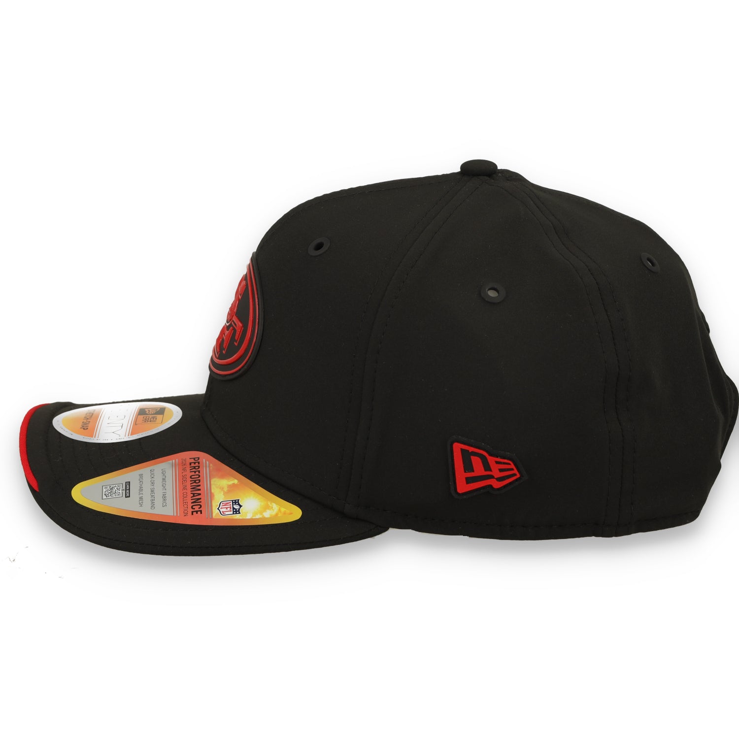 New Era San Francisco 49ers On-Field Performance 9SEVENTY Stretch -Snap Adjustable Hat-Black/Red