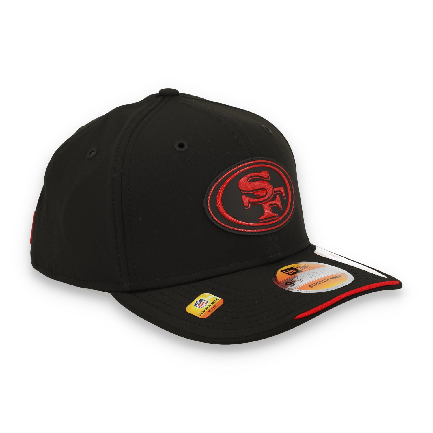 New Era San Francisco 49ers On-Field Performance 9SEVENTY Stretch -Snap Adjustable Hat-Black/Red