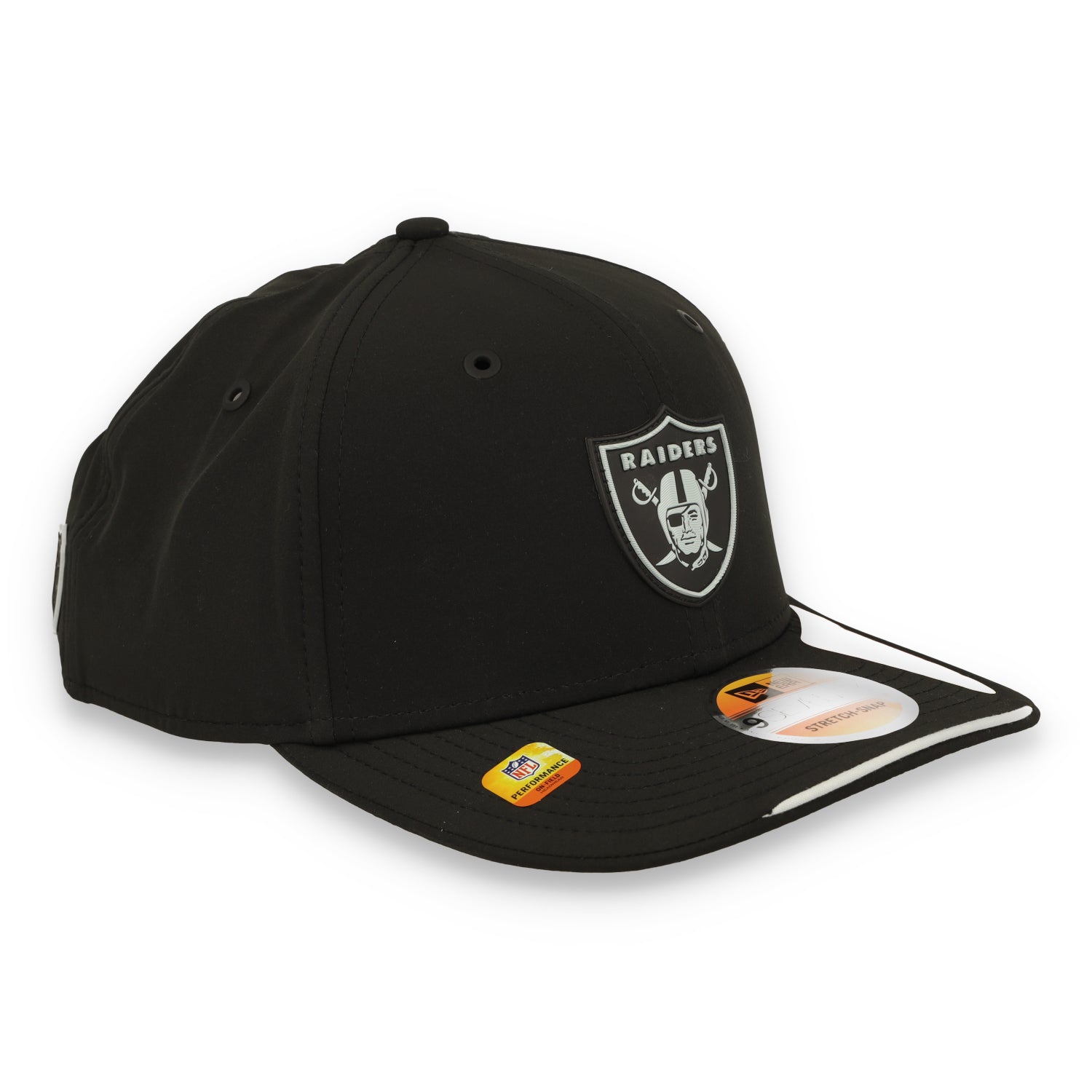 New Era Las Vegas Raiders On-Field Performance 9SEVENTY Stretch Snap Adjustable Hat - Black