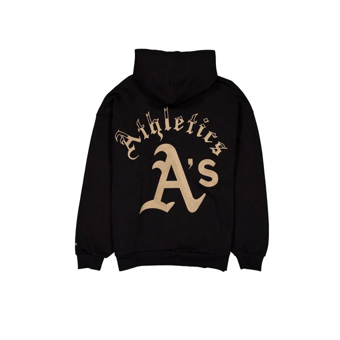 New Era Athletics Gothic Lettering Black Hoodie