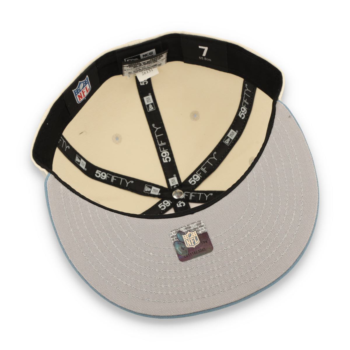 New Era Las Vegas Raiders 2-Tone Color Pack 59FIFTY Fitted Hat - Cream/Baby Blue