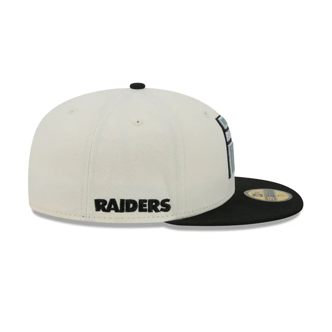 New Era Las Vegas Raiders Deceptor Chrome White 59FIFTY Fitted Hat