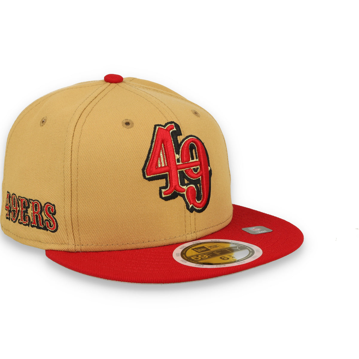 New Era Kids San Francisco 49ers Deceptor 2 59FIFTY Fitted Hat - Optic White/Light Bronze